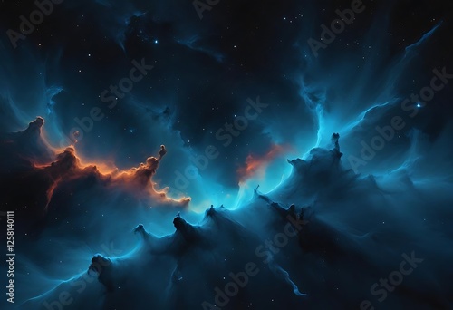 Celestial Nebula Cosmic Cloudscape Glowing Starscape photo