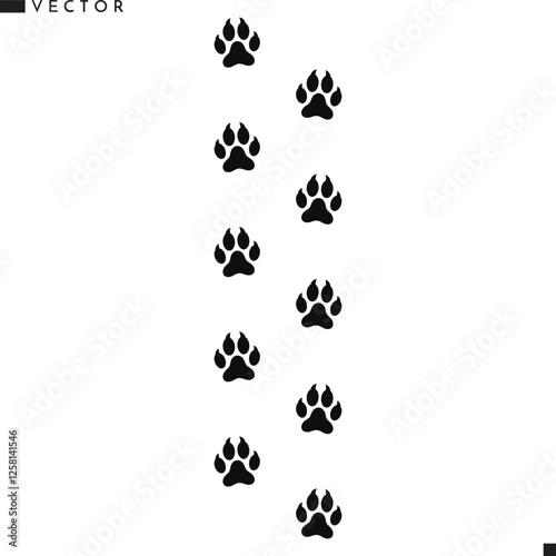 Wolf paw prints vector illustration 