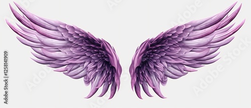Royal Purple Butterfly Wings on Transparent Background
