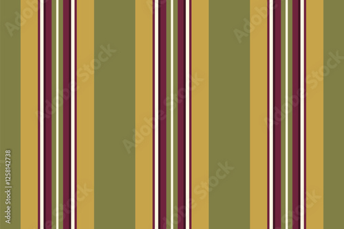 Elegant vertical stripes in muted gold, olive green, and burgundy create a sophisticated and timeless pattern.