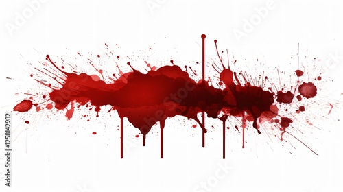 Bloodstain Spatter on White Background