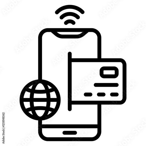 Online Payment Outline Icon