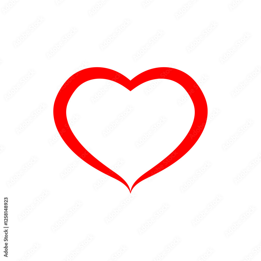 red heart on white background love heart icon Valentine's day symbol vector red heart on white background love heart icon Valentine's day symbol vector