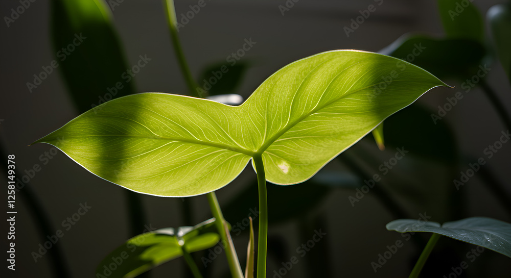 Obraz premium Serene Close-up of Plant Veins with Soft Light