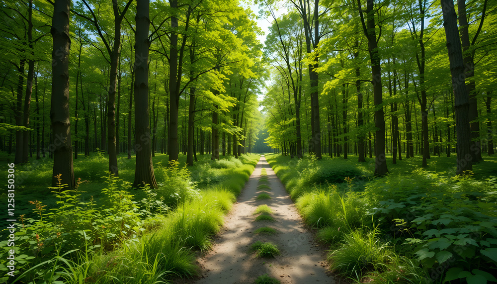 Obraz premium Sunlit forest path