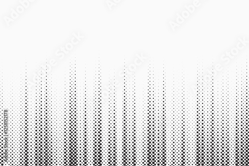 Grunge halftone gradient background. Faded grit noise texture. White and black sand wallpaper. Retro pixelated backdrop. Anime or manga style comic overlay. Vector graphic design textured template