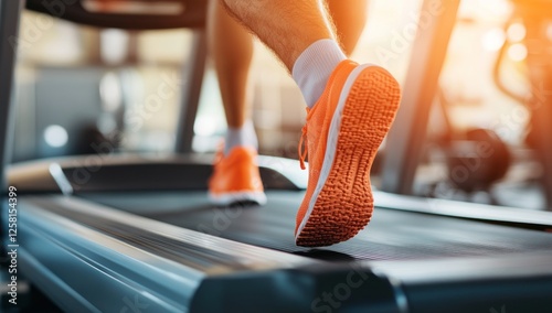 Running on a Treadmill in the Gym