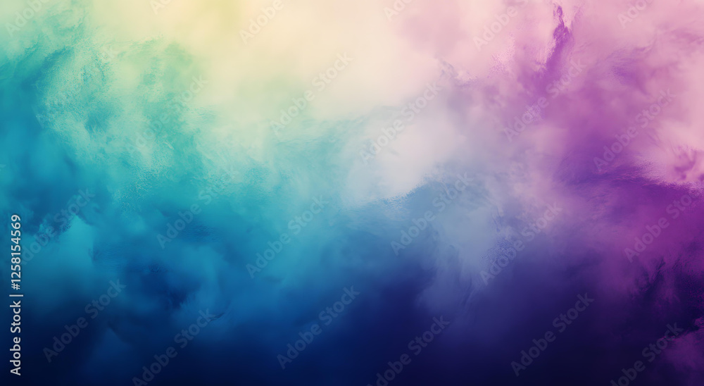 Naklejka premium Abstract Colorful Cloudscape Digital Painting with Teal Purple and Pink Hues