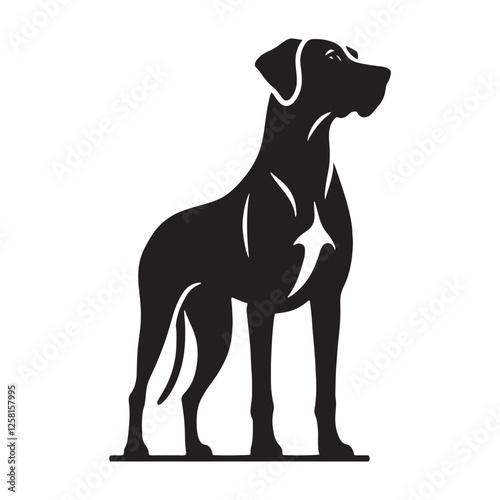 Well-defined Rhodesian Ridgeback silhouette with precise detailing - Rhodesian Ridgeback illustration - minimal Rhodesian Ridgeback vector - dog silhouette
