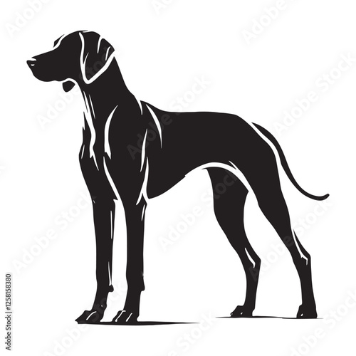 Unique Rhodesian Ridgeback silhouette emphasizing its powerful frame - Rhodesian Ridgeback illustration - minimal Rhodesian Ridgeback vector - dog silhouette

