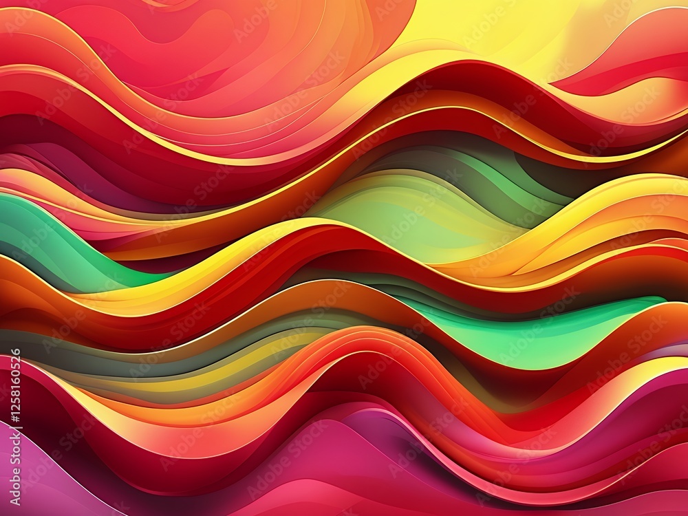 Obraz premium Abstract Wavy Colorful Background with Vibrant Gradient and Dynamic Flow