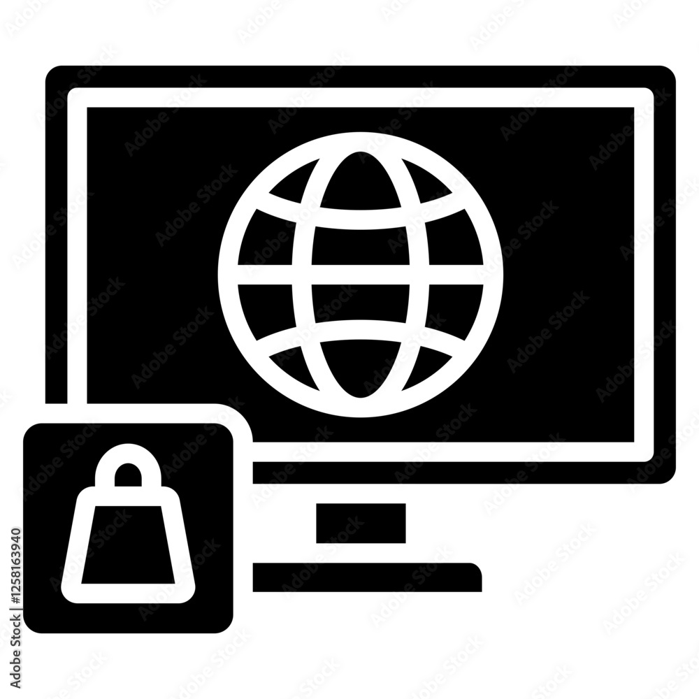 Online Shopping Glyph Icon