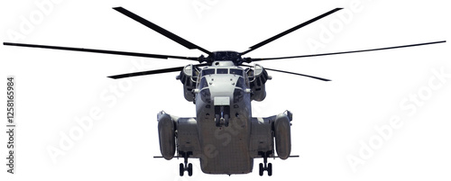 military helicopter isolated	