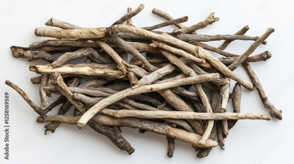 Pile of Driftwood Branches on White Background Pile of Driftwood Branches on White Background