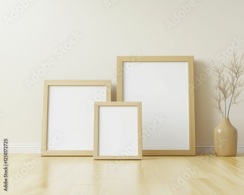 Design Empty frames on a minimalist background