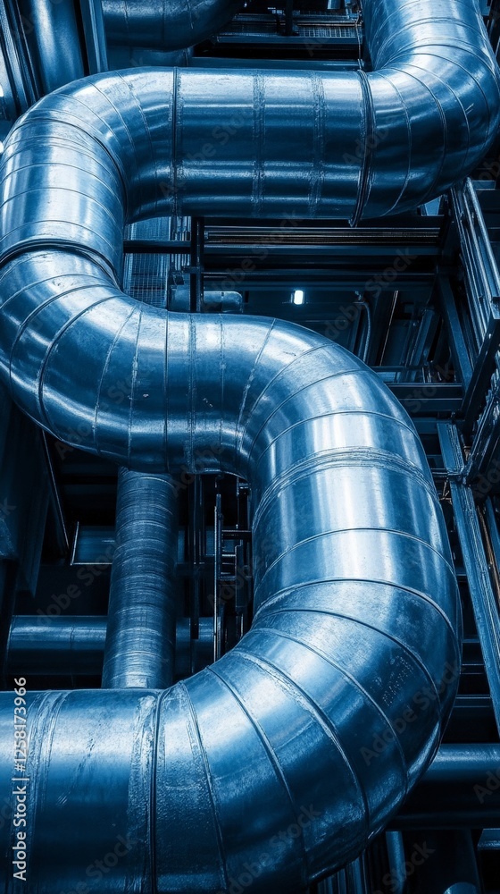 Intricate Network of Industrial Steel Pipes in an Urban Infrastructure Setting Intricate Network of Industrial Steel Pipes in an Urban Infrastructure Setting