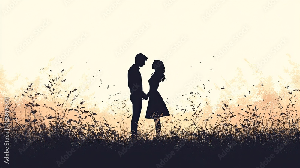 Romantic Silhouettes - Tender romantic silhouettes of couples holding hands or embracing, perfect for love, weddings, and relationships. Romantic Silhouettes - Tender romantic silhouettes of couples holding hands or embracing, perfect for love, weddings, and relationships.