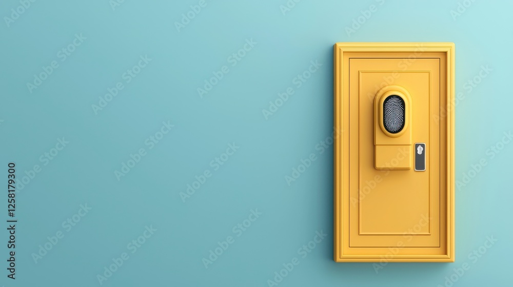 Bright Yellow Door Against Soft Blue Wall for Modern Interior artistic layout Bright Yellow Door Against Soft Blue Wall for Modern Interior artistic layout