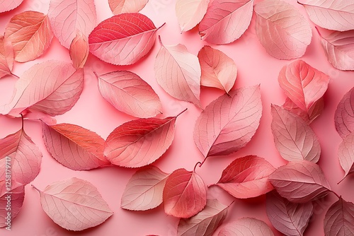 Pink leaves background wallpaper. Concept of Breast Cancer Awareness month.  AI generated