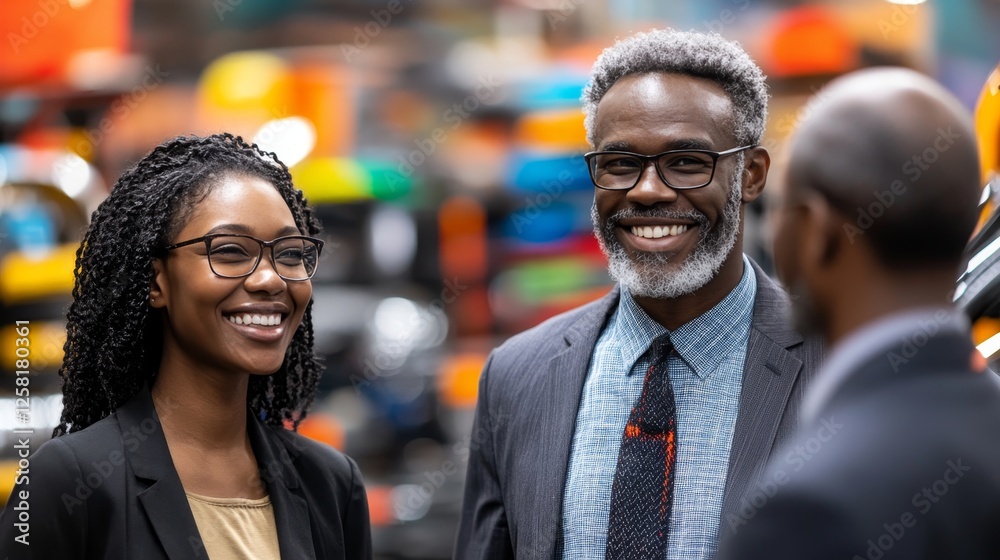 Diverse Group Explores Electric Vehicles, Guided by Experienced Salesperson at Modern Dealership Diverse Group Explores Electric Vehicles, Guided by Experienced Salesperson at Modern Dealership