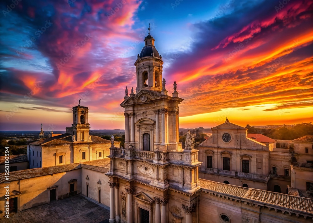 Lecce Italy Basilica Santa Croce Silhouette Sunset Historic Center Puglia Lecce Italy Basilica Santa Croce Silhouette Sunset Historic Center Puglia