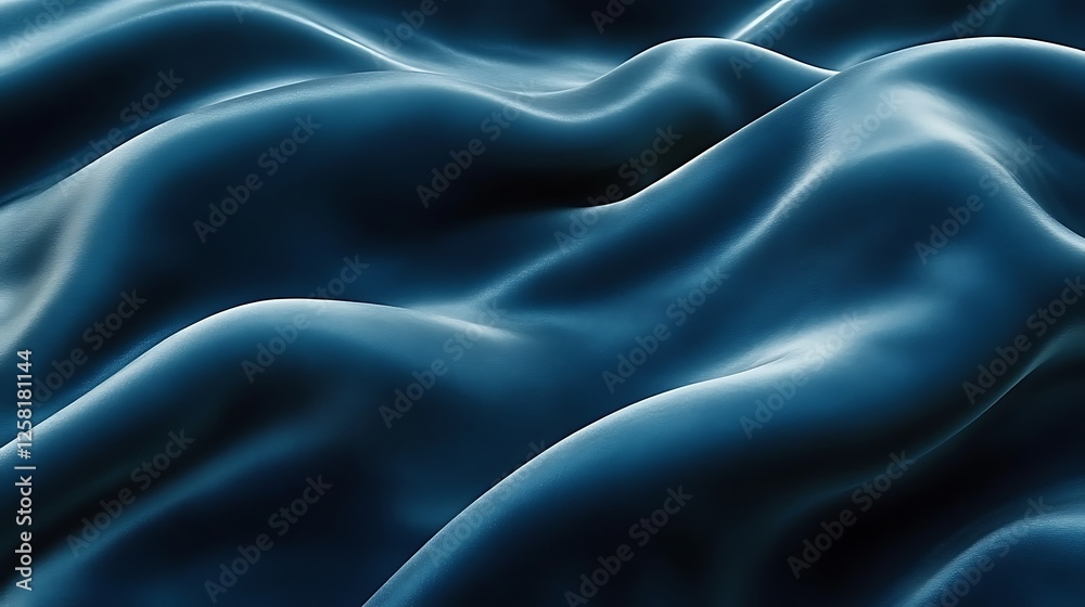 Fototapeta premium Abstract Blue Draped Fabric Texture Background