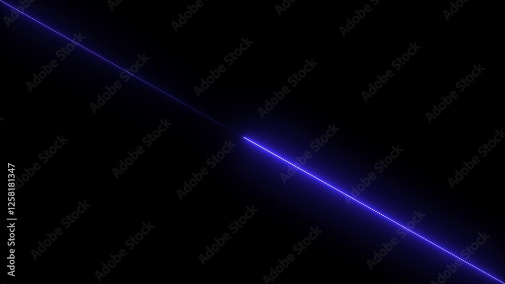 Horizontal neon line animation moving from right to left on black screen 4k animation. Horizontal neon line animation moving from right to left on black screen 4k animation.