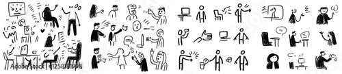 Meeting icon drawing illustration hand drawn doodle sketch line modern eps10