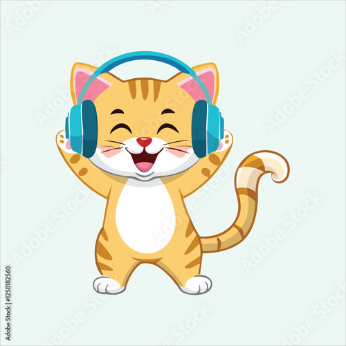 kitten wiggling its tail to the beat of the music