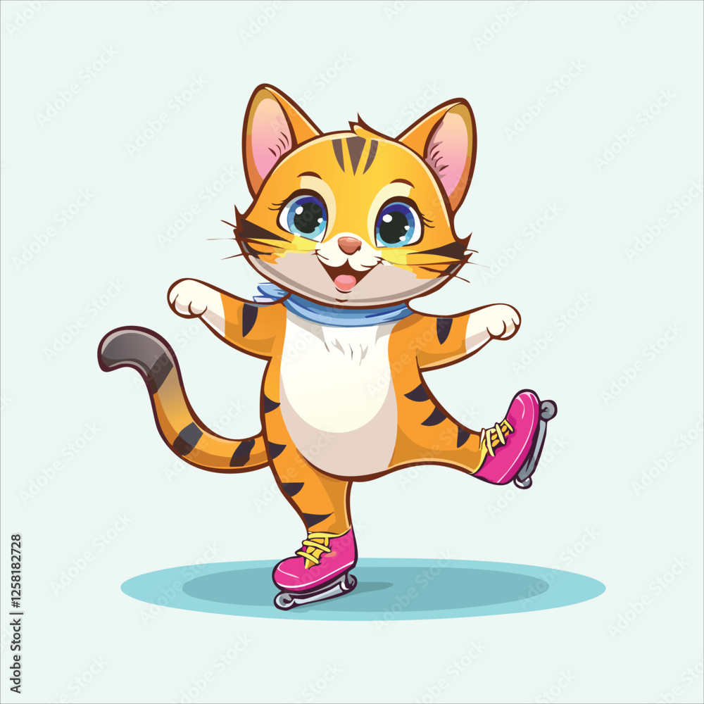Fototapeta premium kitten performing a tap dance with tiny shoes