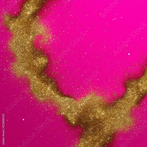 luxury background with vibrant neon pink hue infused with generous amounts of gold glitters