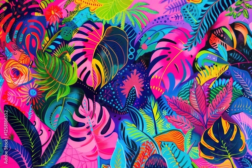 Lush tropical Monstera leaves background 