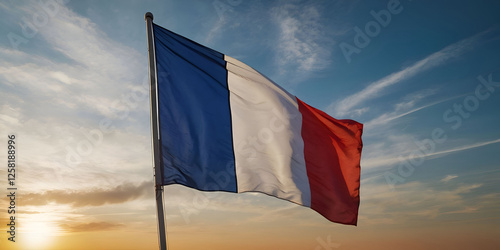 flag of france against blue sky
