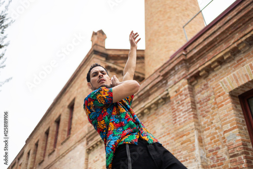 Cuban dancer showcasing vibrant expression and movement photo