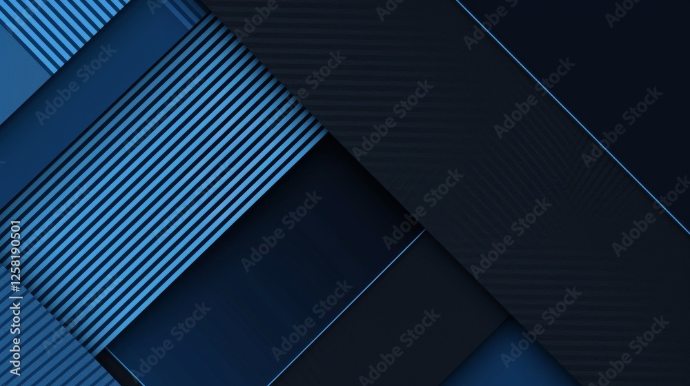 Angular geometric patterns for design. Banner template with white space in the center on a Blue background. Suitable for contemporary advertisements, web designs, and modern digital projects.