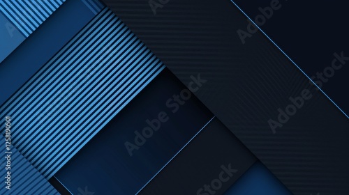 Obraz na płótnie Angular geometric patterns for design. Banner template with white space in the center on a Blue background. Suitable for contemporary advertisements, web designs, and modern digital projects. w salonie