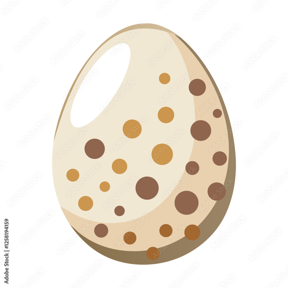 Fototapeta premium Single Quail Egg on White Background
