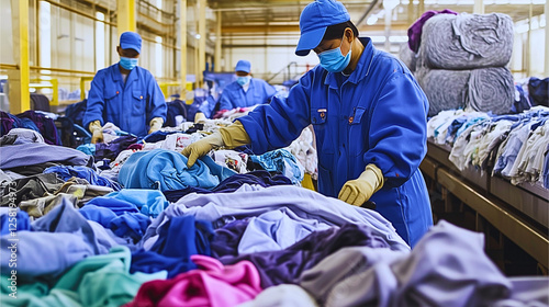 Perfect for corporate ESG reports, sustainability marketing, and eco-friendly manufacturing presentations on textile waste and circular econom.