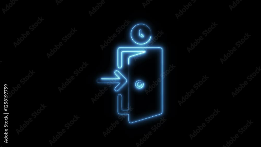 Glowing neon check in icon isolated on black background. HD Video motion graphic animation Glowing neon check in icon isolated on black background. HD Video motion graphic animation