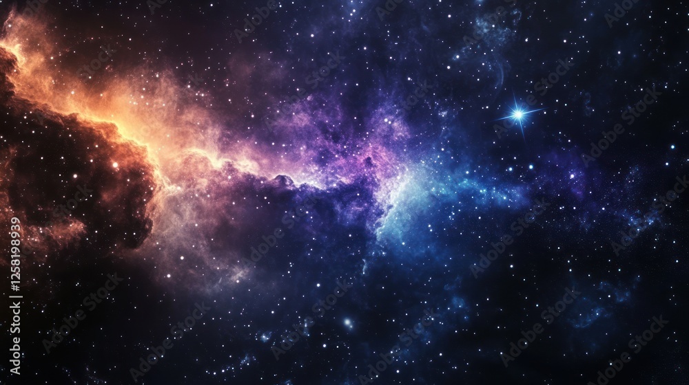 Fototapeta premium A breathtaking view of the universe showcasing vibrant colors and celestial bodies, representing the beauty and mystery of outer space.