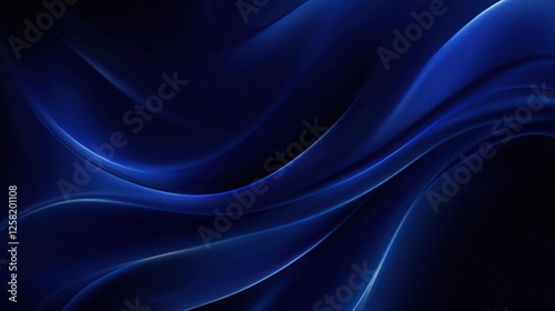 Wallpaper Mural A captivating abstract background featuring smooth waves in deep blue hues, perfect for digital design projects, presentations, or artistic displays. Torontodigital.ca