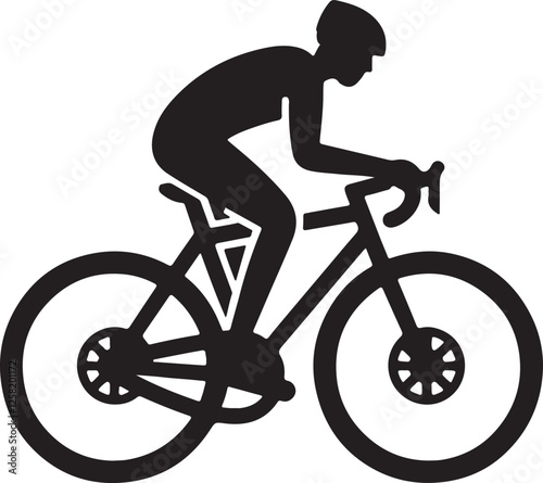 man riding bicycle logo icon silhouette design vector art illustration