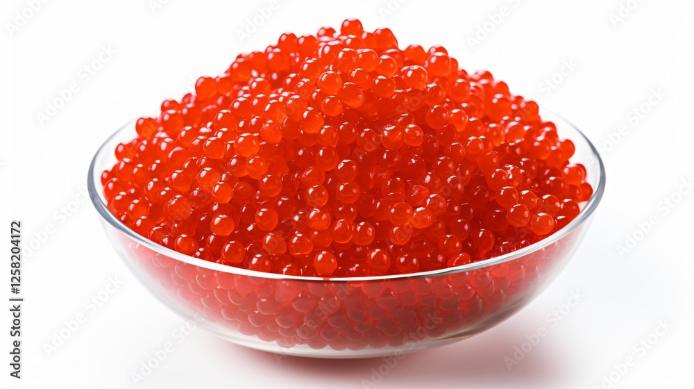 Salted Red Caviar on White Isolated Background Salted Red Caviar on White Isolated Background