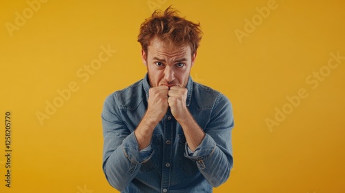 angry man frustrated tense problem stressed anxious worried photo