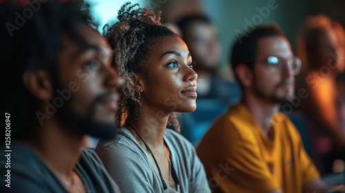 A group of adults attending a free skill-sharing workshop, focused expressions under warm classroom lighting