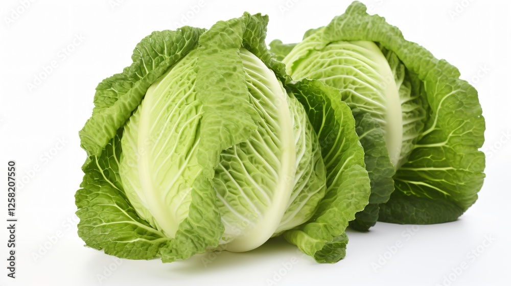 Fototapeta premium Green Cabbage Isolated on White Background