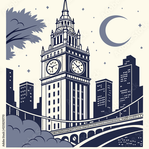 vector illustration of london skyline
