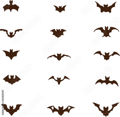 silhouette bat on transparent background, halloween bat, vector design and white background