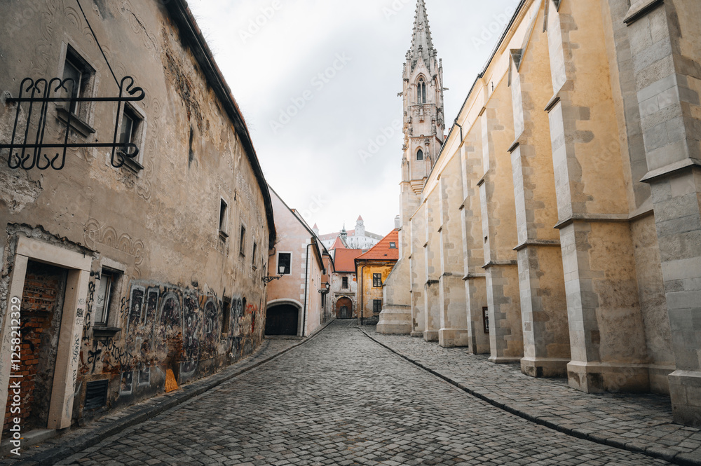 Fototapeta premium narrow street in bratislava