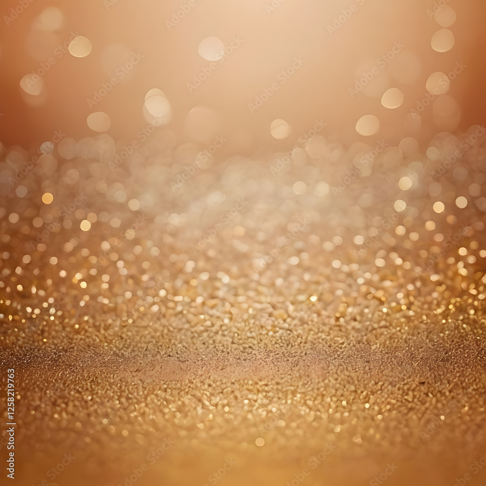 Golden bokeh background with sparkles on smooth surface Golden bokeh background with sparkles on smooth surface